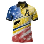 Appalachian State Mountaineers Polo Shirt Personalized Star Stripes Red Blue Best Selling