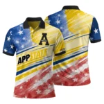 Appalachian State Mountaineers Polo Shirt Personalized Star Stripes Red Blue Best Selling