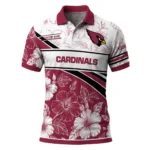 Arizona Cardinals Polo Shirt Custom Floral Angles Red White Best Selling