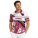 Arizona Cardinals Polo Shirt Custom Floral Angles Red White Best Selling