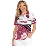 Arizona Cardinals Polo Shirt Custom Floral Angles Red White Best Selling