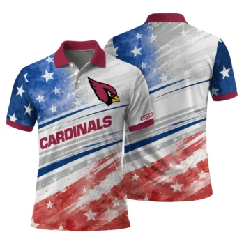 Arizona Cardinals Polo Shirt Custom Star Stripes Red Blue Fashion Forward