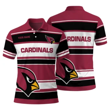 Arizona Cardinals Polo Shirt Customized Horizontal Blocks Red Fashion Forward