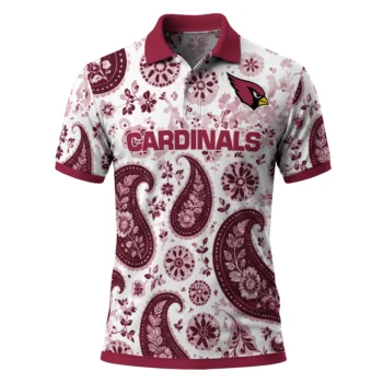 Arizona Cardinals Polo Shirt Customized Paisley Florals Red White Best Selling
