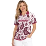 Arizona Cardinals Polo Shirt Customized Paisley Florals Red White Best Selling