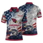 Arizona Cardinals Polo Shirt Customized Star Brushstrokes Red Blue Best Selling