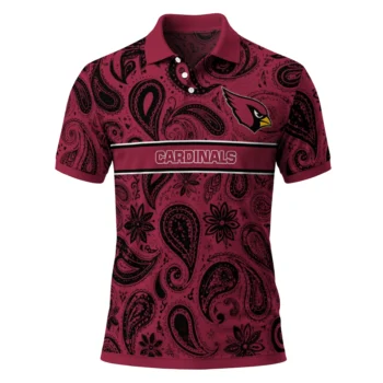Arizona Cardinals Polo Shirt Personalized Paisley Band Red Best Selling