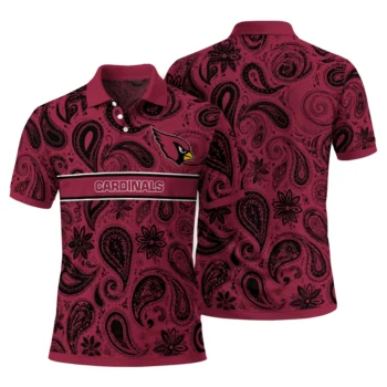 Arizona Cardinals Polo Shirt Personalized Paisley Band Red Fashion Forward