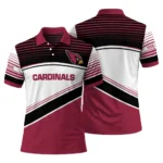 Arizona Cardinals Polo Shirt Personalized Slanted Stripes Red White Best Selling