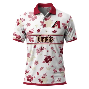 Arizona Diamondbacks Polo Shirt Personalized Floral Pinstripe Red White Best Selling