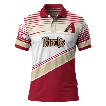 Arizona Diamondbacks Polo Shirt Personalized Slanted Stripes Red White Best Selling