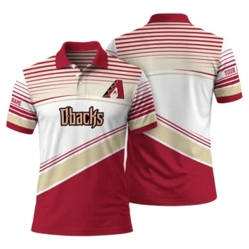Arizona Diamondbacks Polo Shirt Personalized Slanted Stripes Red White Fashion Forward