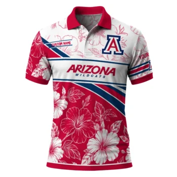Arizona Wildcats Polo Shirt Custom Floral Angles Red White Best Selling