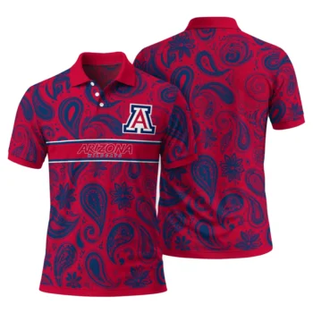 Arizona Wildcats Polo Shirt Custom Paisley Band Red Fashion Forward