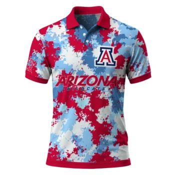 Arizona Wildcats Polo Shirt Custom Pixel Camo Red Best Selling