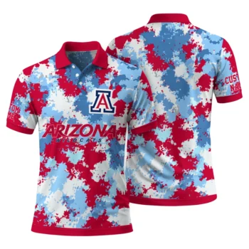Arizona Wildcats Polo Shirt Custom Pixel Camo Red Fashion Forward