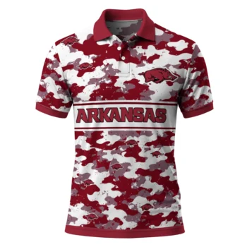 Arkansas Razorbacks Polo Shirt Custom Camo Band Red Best Selling