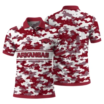 Arkansas Razorbacks Polo Shirt Custom Camo Band Red Fashion Forward