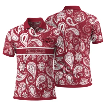 Arkansas Razorbacks Polo Shirt Custom Paisley Band Red Fashion Forward