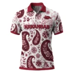 Arkansas Razorbacks Polo Shirt Custom Paisley Florals Red White Best Selling