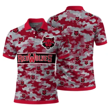 Arkansas State Red Wolves Polo Shirt Customized Camo Band Scarlet Fashion Forward
