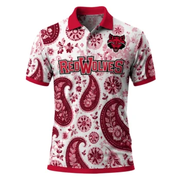 Arkansas State Red Wolves Polo Shirt Customized Paisley Florals Scarlet White Best Selling