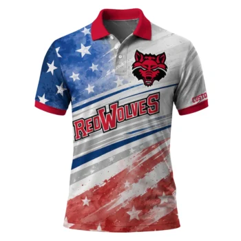 Arkansas State Red Wolves Polo Shirt Customized Star Stripes Red Blue Best Selling