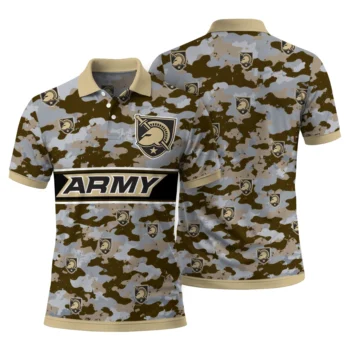 Army Black Knights Polo Shirt Customized Camo Band Gold Fashion Forward