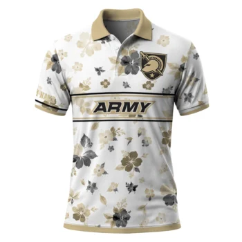 Army Black Knights Polo Shirt Customized Floral Pinstripe Gold White Best Selling