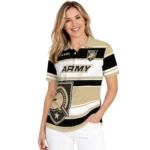 Army Black Knights Polo Shirt Customized Horizontal Blocks Gold Best Selling