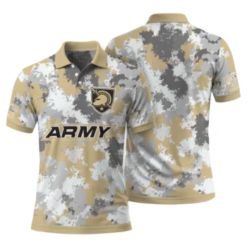 Army Black Knights Polo Shirt Customized Pixel Camo Gold Fashion Forward