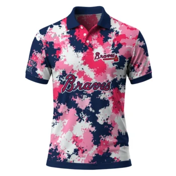 Atlanta Braves Polo Shirt Custom Pixel Camo Navy Best Selling