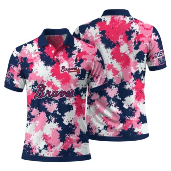 Atlanta Braves Polo Shirt Custom Pixel Camo Navy Fashion Forward