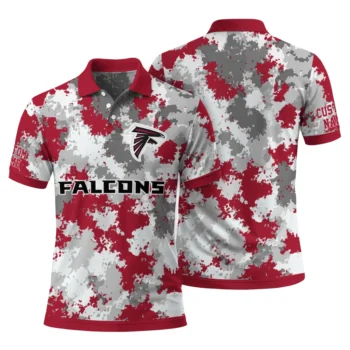 Atlanta Falcons Polo Shirt Custom Pixel Camo Red Fashion Forward