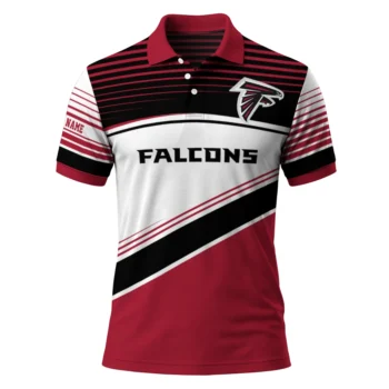 Atlanta Falcons Polo Shirt Custom Slanted Stripes Red White Best Selling