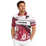 Atlanta Falcons Polo Shirt Customized Floral Angles Red White Best Selling