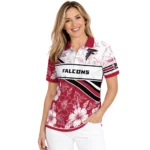 Atlanta Falcons Polo Shirt Customized Floral Angles Red White Best Selling