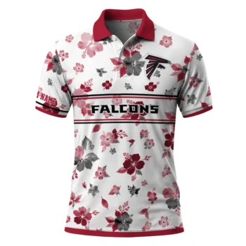 Atlanta Falcons Polo Shirt Customized Floral Pinstripe Red White Best Selling