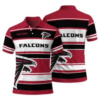 Atlanta Falcons Polo Shirt Personalized Horizontal Blocks Red Fashion Forward