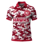 Atlanta Hawks Polo Shirt - Personalized Camo Band Red