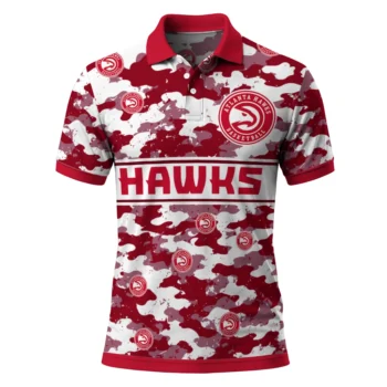 Atlanta Hawks Polo Shirt - Personalized Camo Band Red