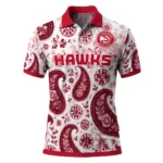 Atlanta Hawks Polo Shirt - Personalized Paisley Florals Red White