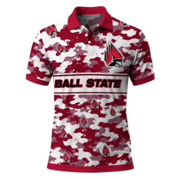 Ball State Cardinals Polo Shirt Customized Camo Band Red Best Selling