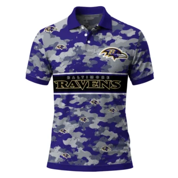 Baltimore Ravens Polo Shirt Customized Camo Band Purple Best Selling