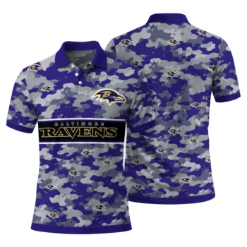 Baltimore Ravens Polo Shirt Customized Camo Band Purple Fashion Forward