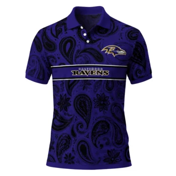 Baltimore Ravens Polo Shirt Customized Paisley Band Purple Best Selling