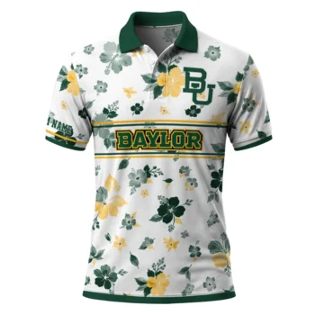 Baylor Bears Polo Shirt Personalized Floral Pinstripe Green White Best Selling