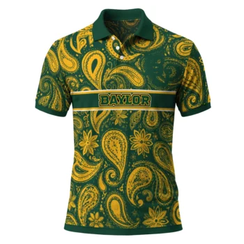 Baylor Bears Polo Shirt Personalized Paisley Band Green Best Selling