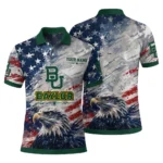 Baylor Bears Polo Shirt Personalized Star Brushstrokes Green Blue Best Selling