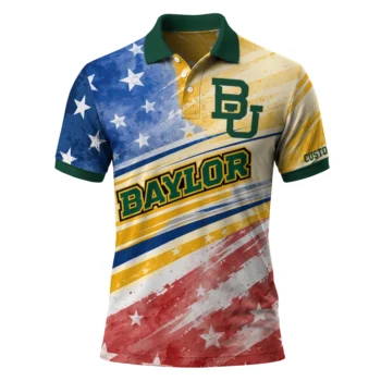 Baylor Bears Polo Shirt Personalized Star Stripes Red Blue Best Selling